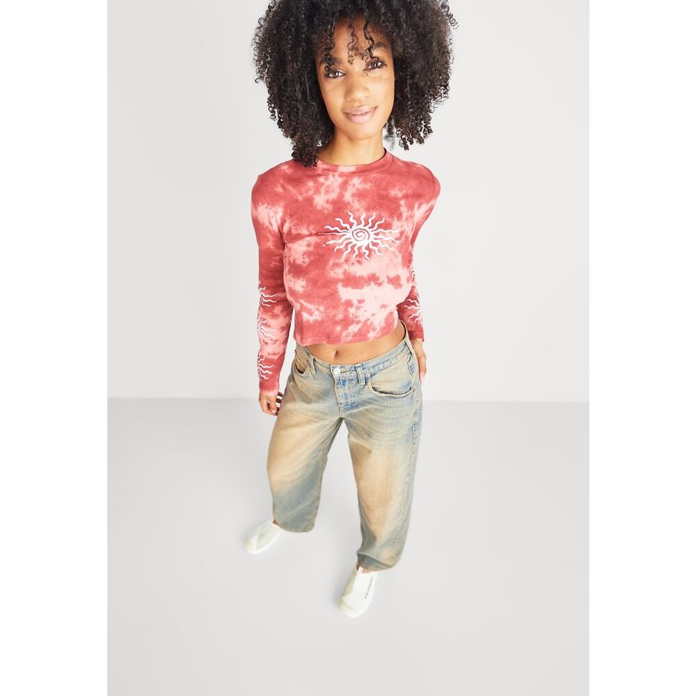 BDG Urban‎ Outfitters Waffle Knit Tie dye Sun crop top XS Festival Indie Sleaze